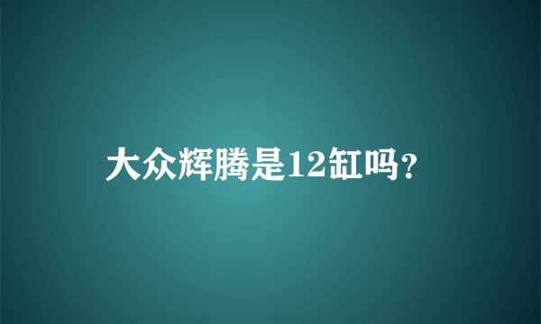 大众辉腾是12缸吗？