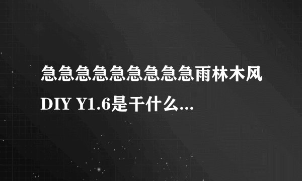 急急急急急急急急急雨林木风DIY Y1.6是干什么用的。在哪里能下载。
