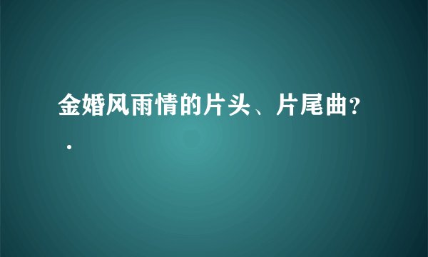 金婚风雨情的片头、片尾曲？·