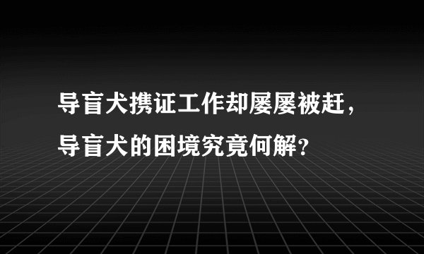 导盲犬携证工作却屡屡被赶，导盲犬的困境究竟何解？
