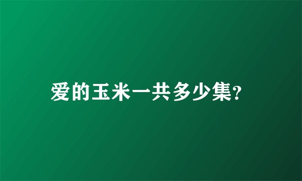 爱的玉米一共多少集？