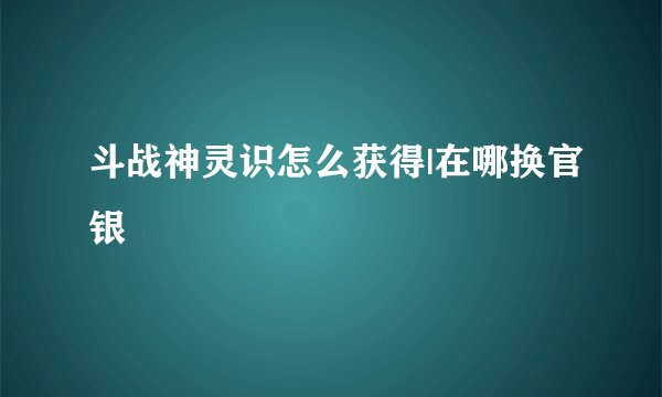 斗战神灵识怎么获得|在哪换官银