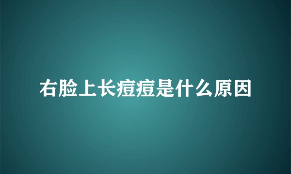 右脸上长痘痘是什么原因
