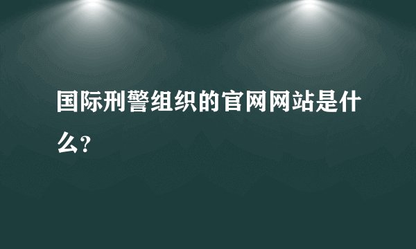 国际刑警组织的官网网站是什么？