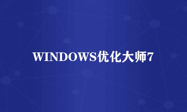 WINDOWS优化大师7