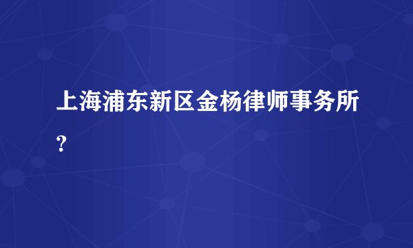 上海浦东新区金杨律师事务所？