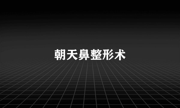 朝天鼻整形术