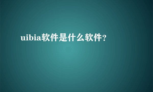 uibia软件是什么软件？