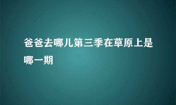 爸爸去哪儿第三季在草原上是哪一期