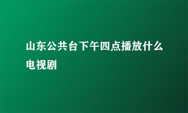 山东公共台下午四点播放什么电视剧