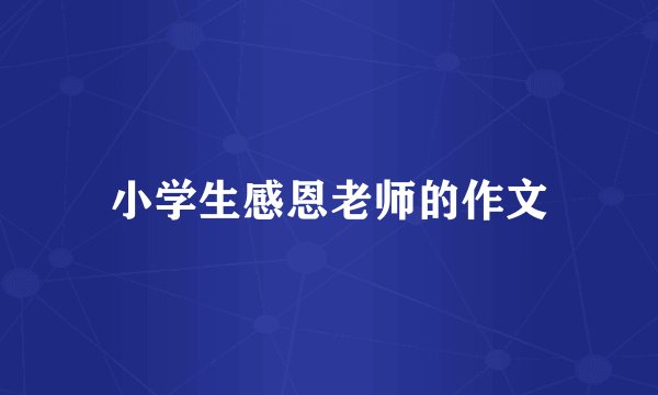 小学生感恩老师的作文