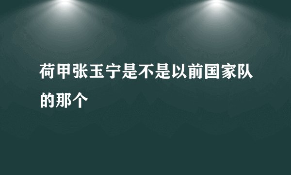 荷甲张玉宁是不是以前国家队的那个