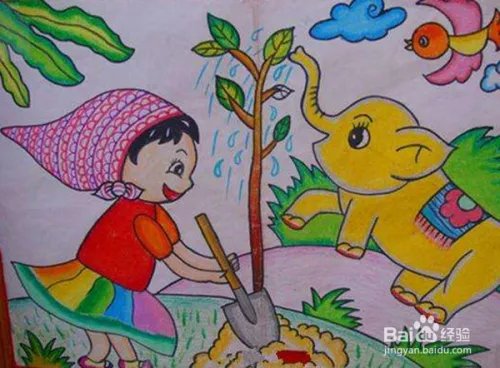植树节的儿童画怎么画?