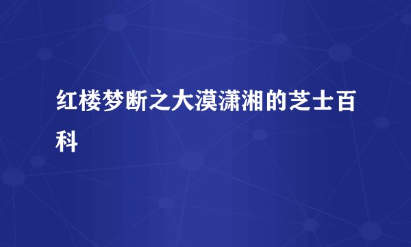 红楼梦断之大漠潇湘的芝士百科