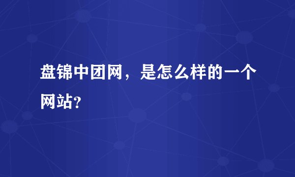 盘锦中团网，是怎么样的一个网站？