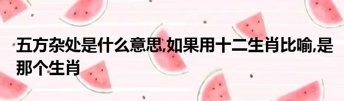 五方杂处是什么意思,如果用十二生肖比喻,是那个生肖
