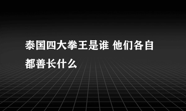 泰国四大拳王是谁 他们各自都善长什么