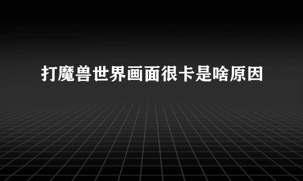 打魔兽世界画面很卡是啥原因