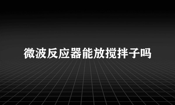 微波反应器能放搅拌子吗
