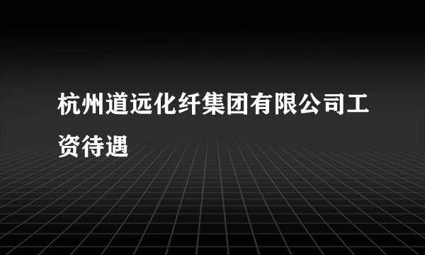杭州道远化纤集团有限公司工资待遇
