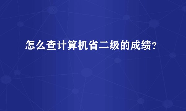 怎么查计算机省二级的成绩？