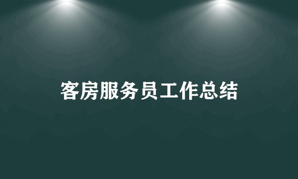 客房服务员工作总结