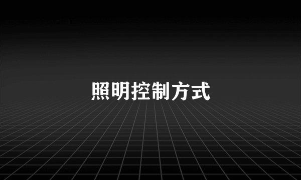 照明控制方式