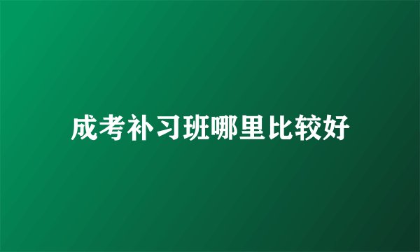 成考补习班哪里比较好