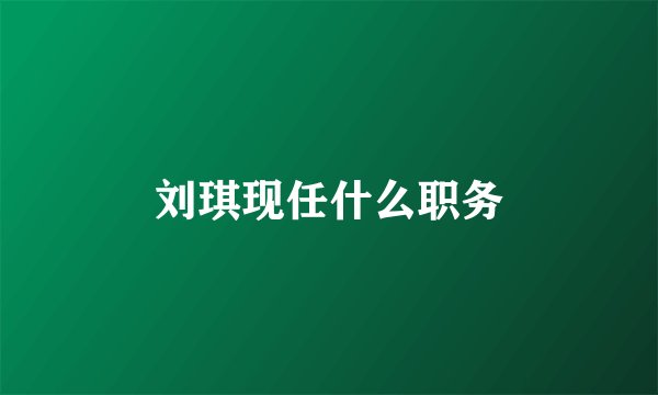 刘琪现任什么职务