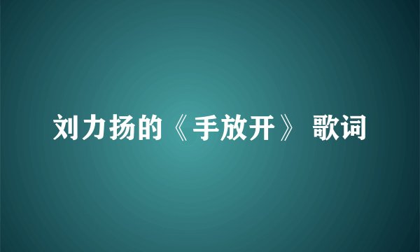 刘力扬的《手放开》 歌词