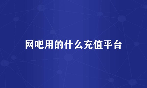 网吧用的什么充值平台