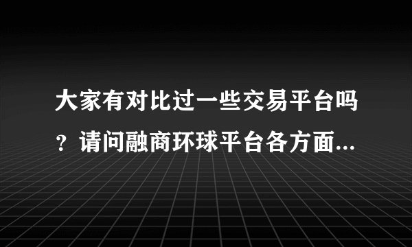 大家有对比过一些交易平台吗?请问融商环球平台各方面怎么样?